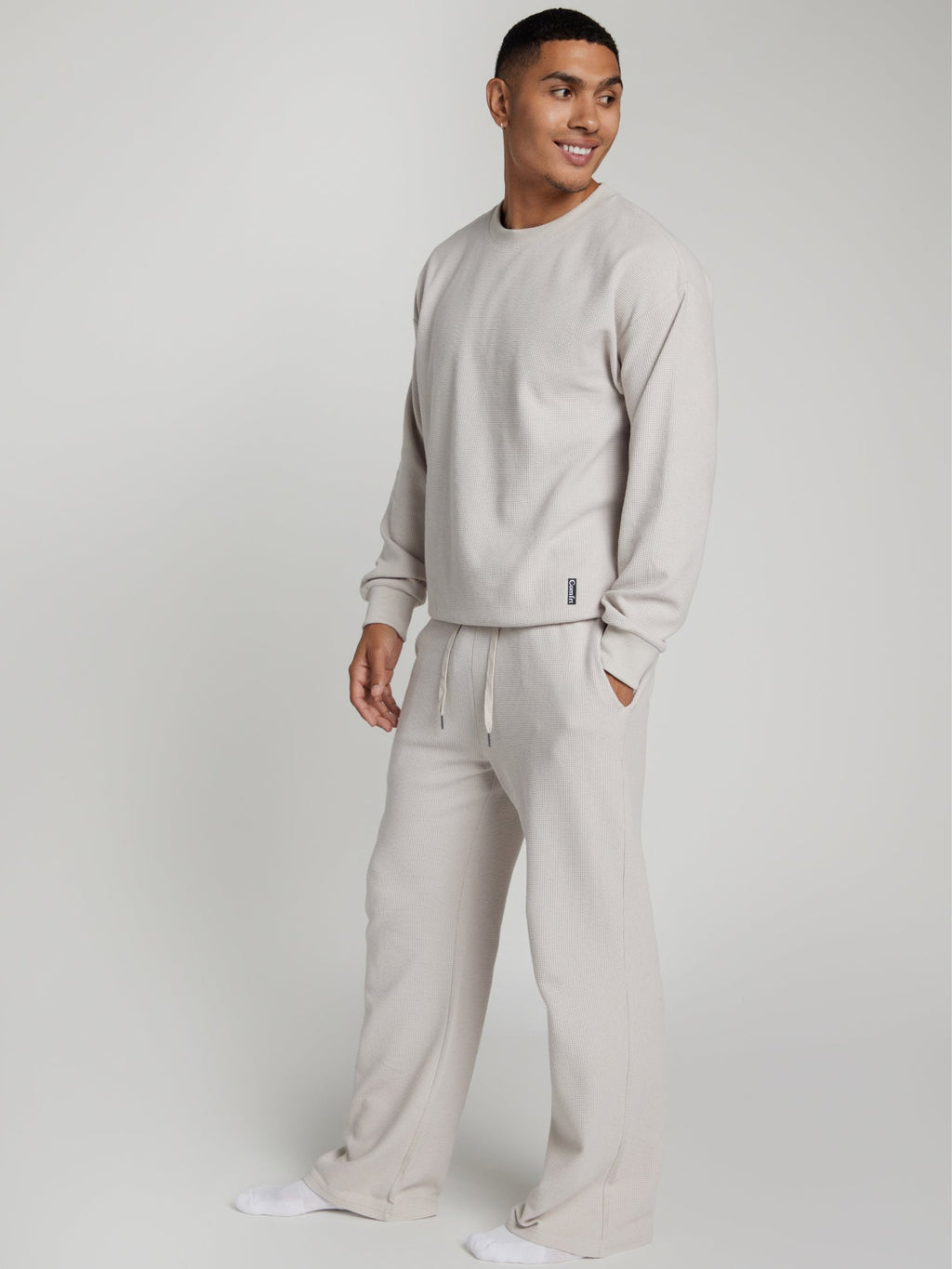 Camisola Confortável Waffle Lounge Manga Comprida | Elegante e Relaxante