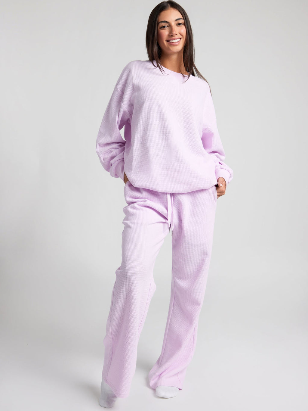 Camisola Confortável Waffle Lounge Manga Comprida | Elegante e Relaxante