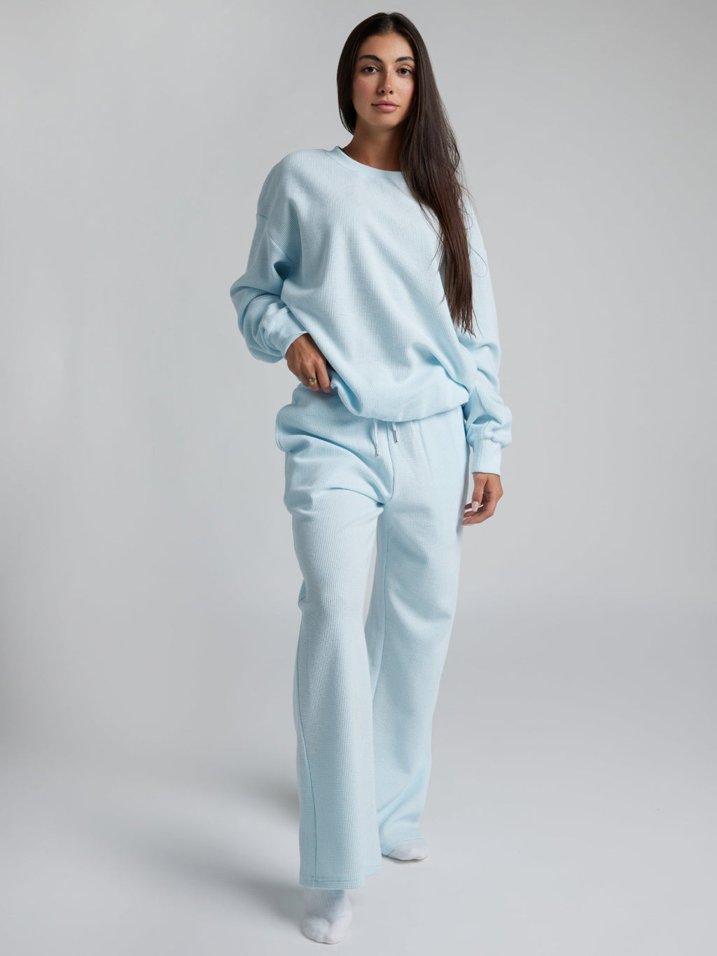 Camisola Confortável Waffle Lounge Manga Comprida | Elegante e Relaxante
