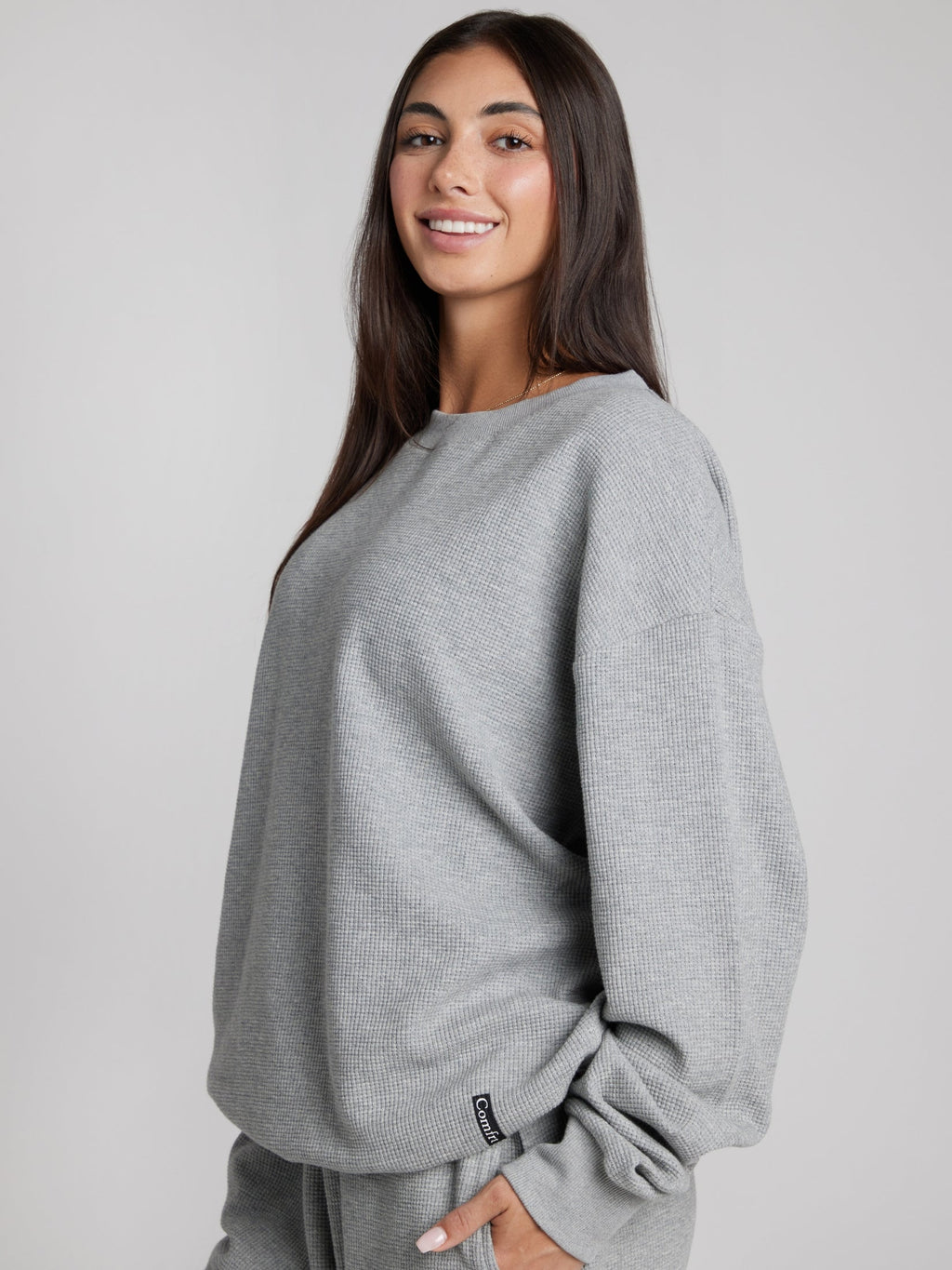 Camisola Confortável Waffle Lounge Manga Comprida | Elegante e Relaxante