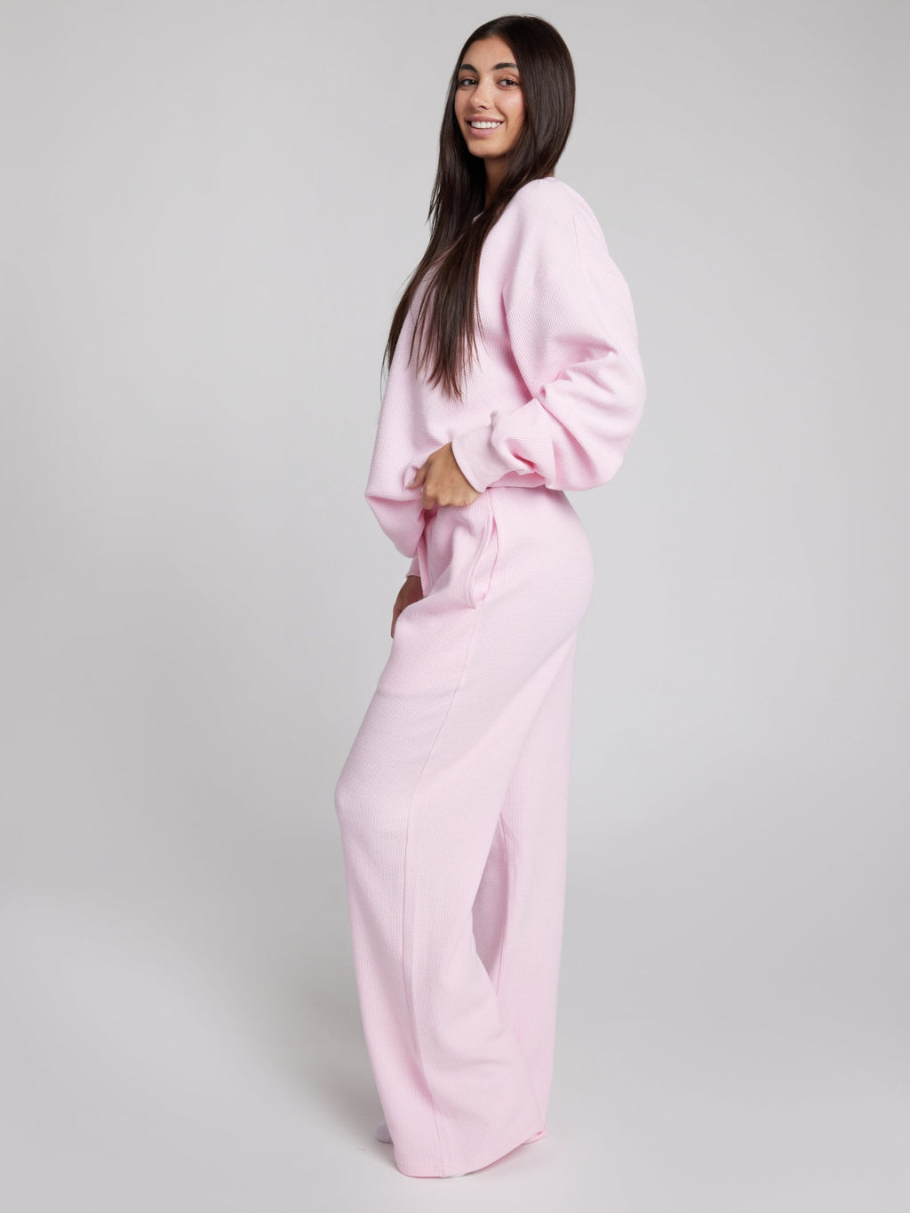 Camisola Confortável Waffle Lounge Manga Comprida | Elegante e Relaxante