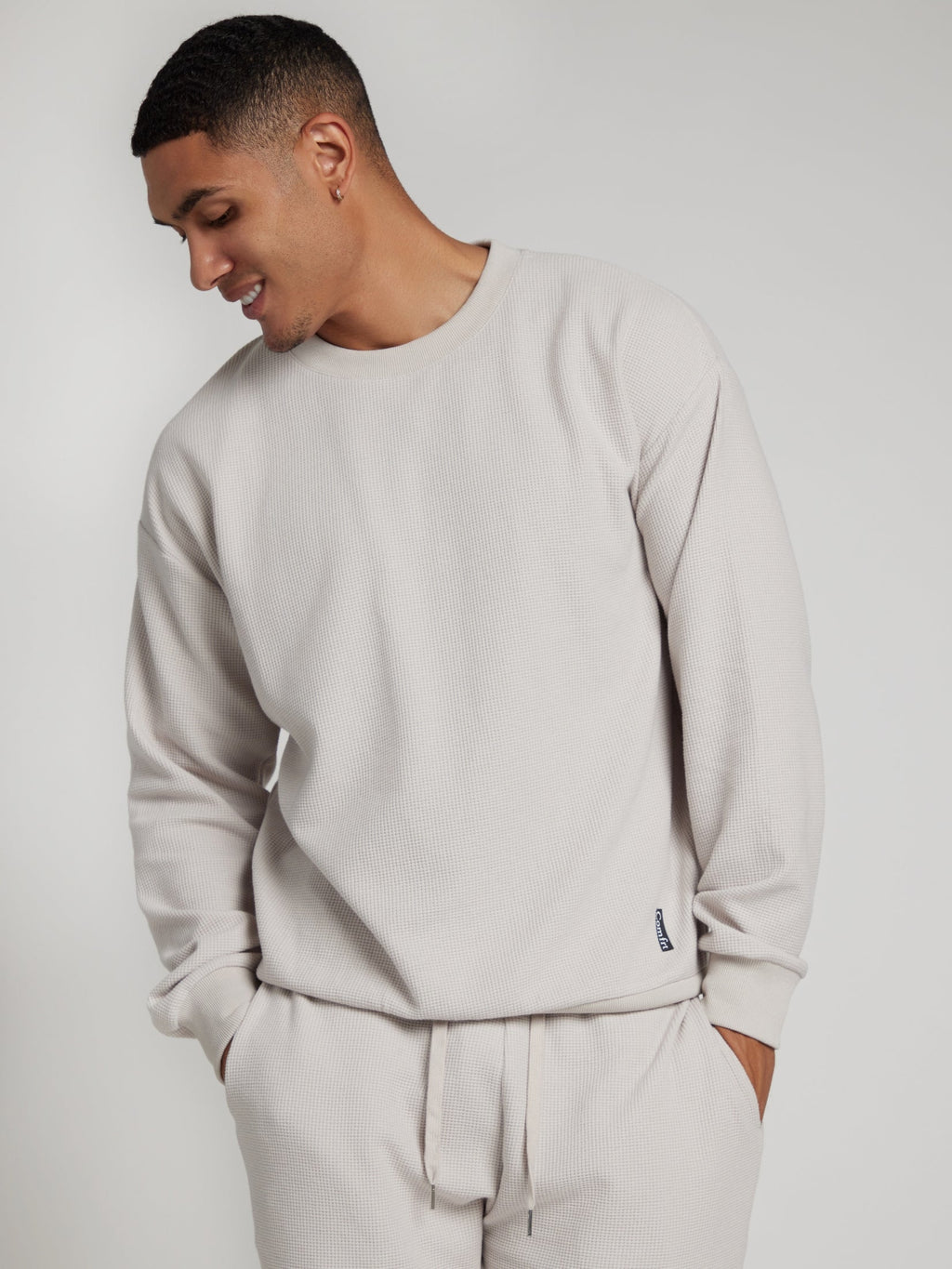 Camisola Confortável Waffle Lounge Manga Comprida | Elegante e Relaxante