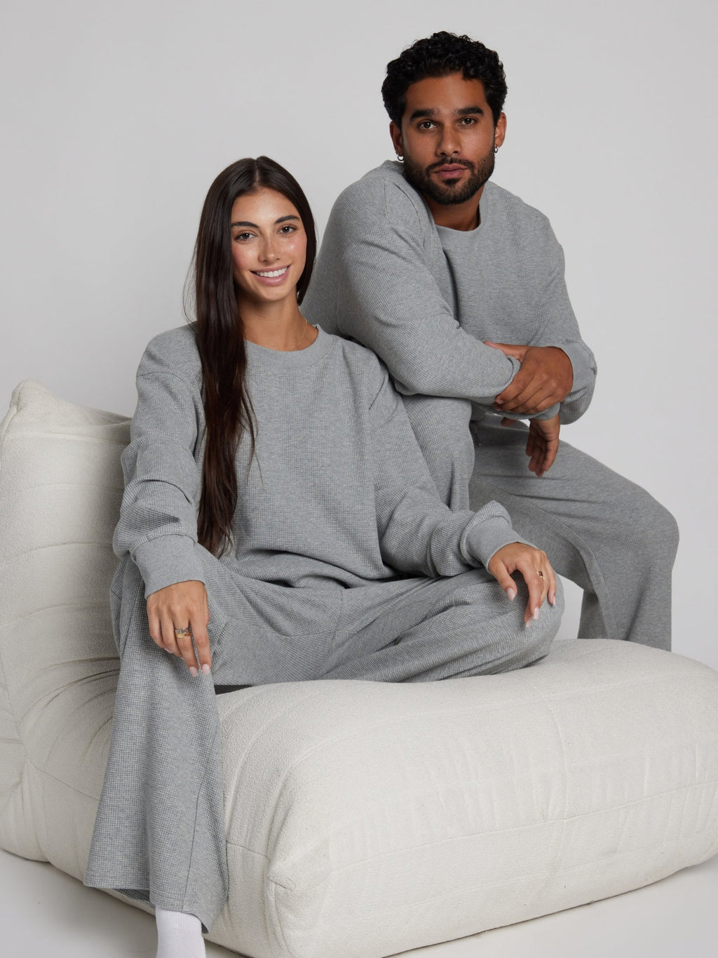Camisola Confortável Waffle Lounge Manga Comprida | Elegante e Relaxante