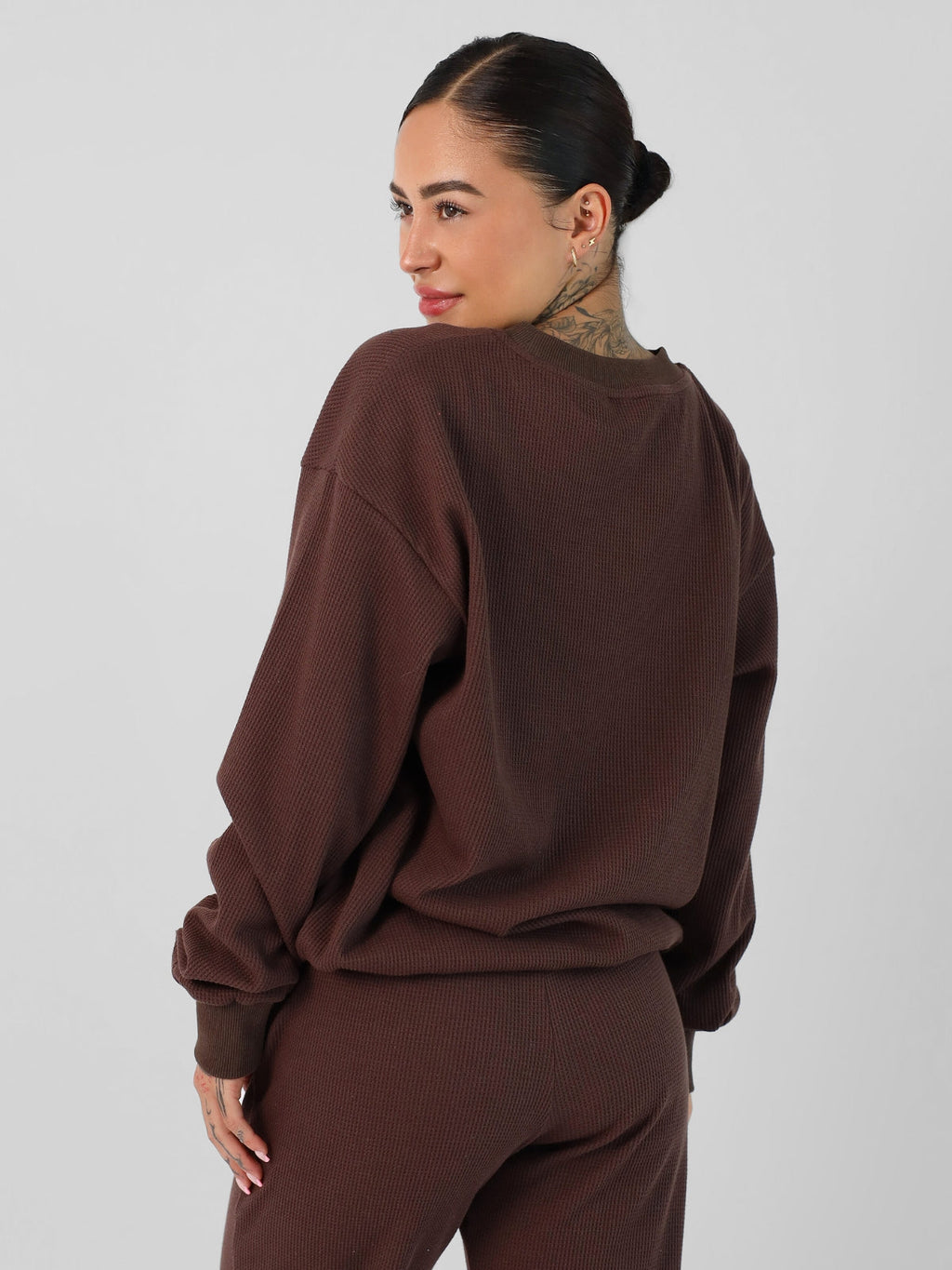 Camisola Confortável Waffle Lounge Manga Comprida | Elegante e Relaxante