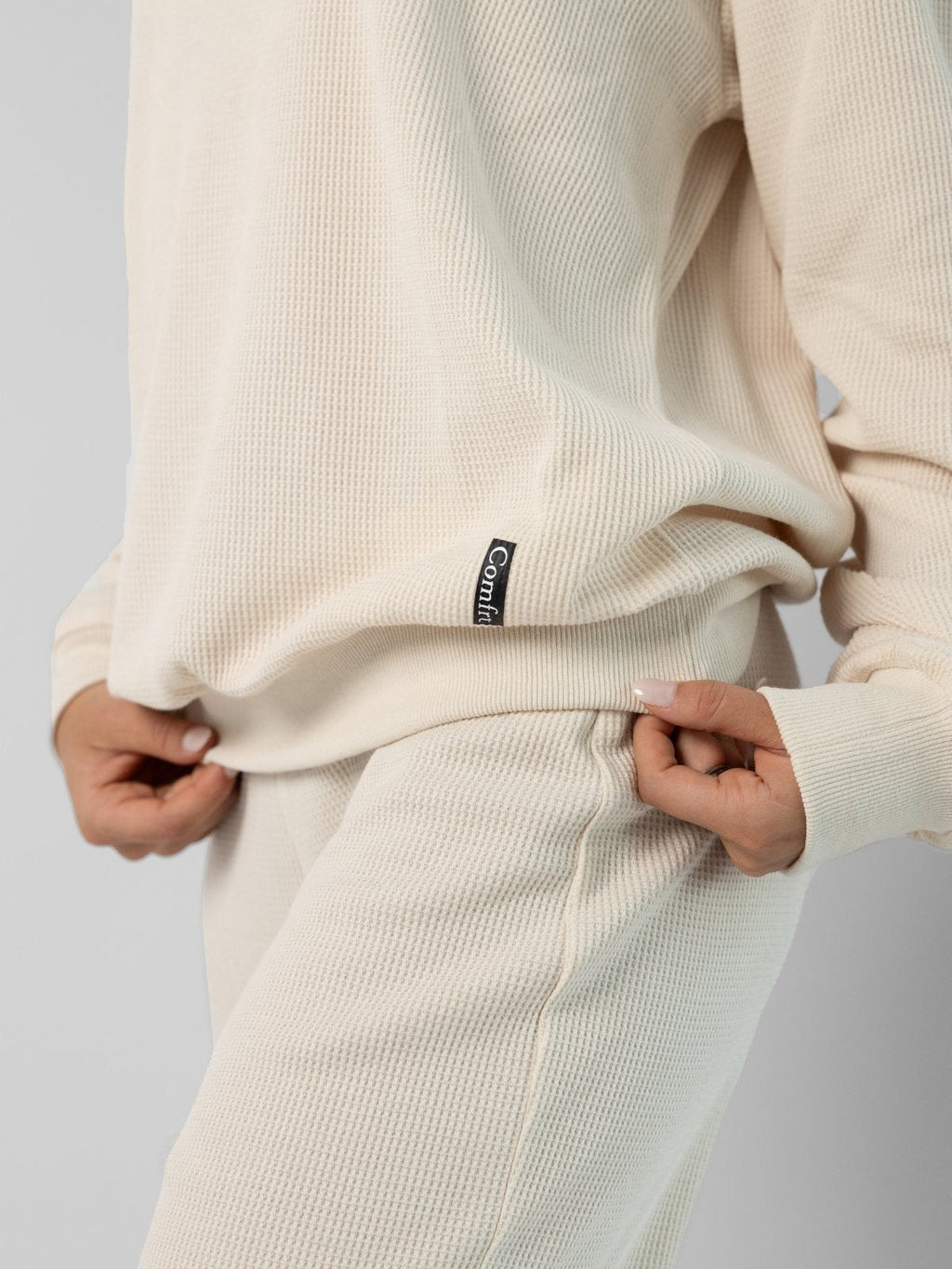 Camisola Confortável Waffle Lounge Manga Comprida | Elegante e Relaxante