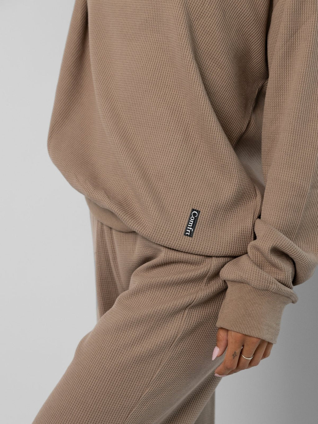 Camisola Confortável Waffle Lounge Manga Comprida | Elegante e Relaxante