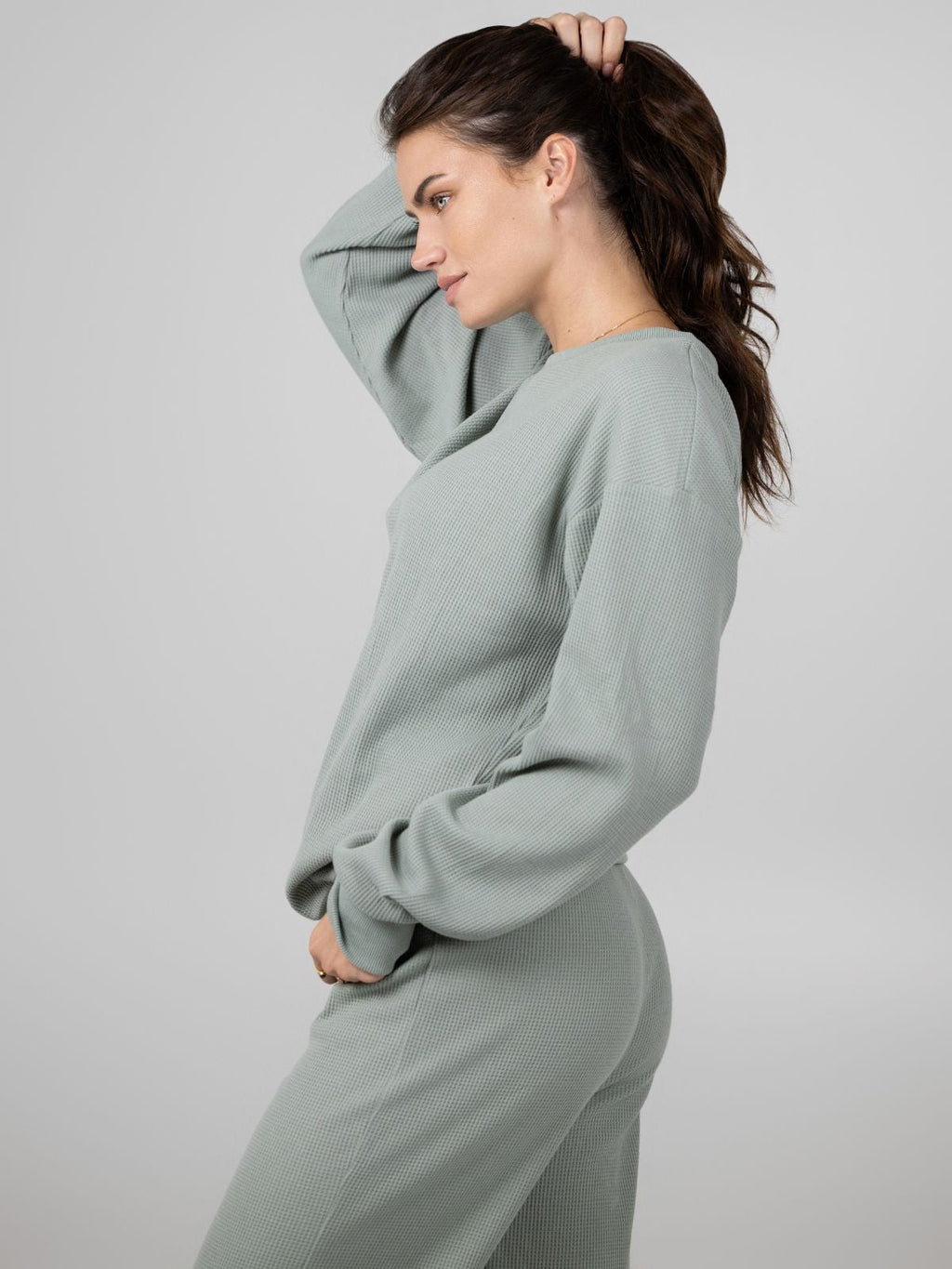 Camisola Confortável Waffle Lounge Manga Comprida | Elegante e Relaxante