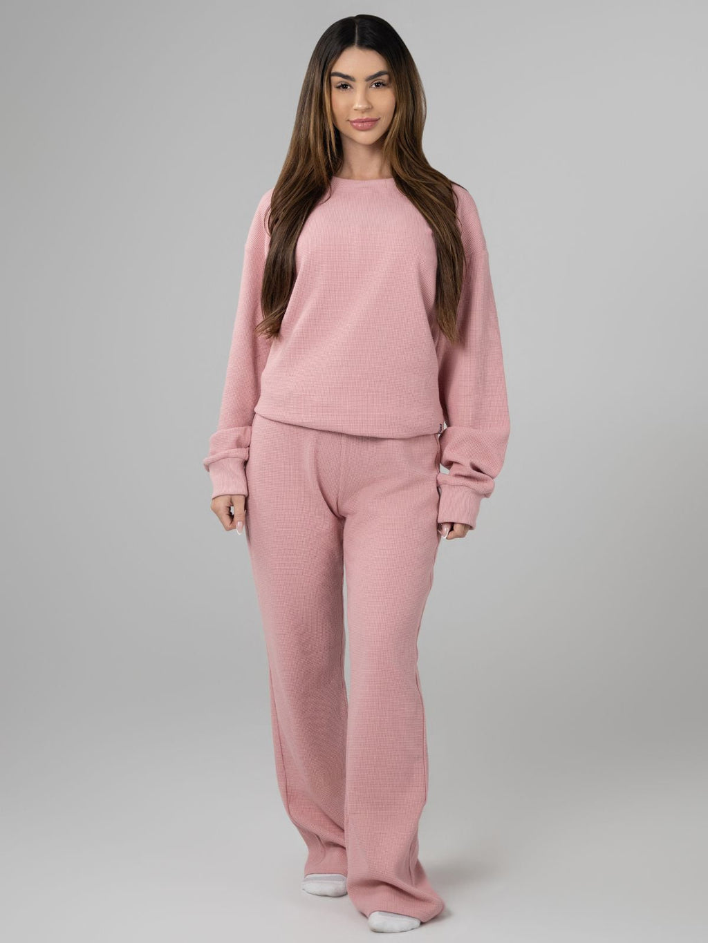 Camisola Confortável Waffle Lounge Manga Comprida | Elegante e Relaxante