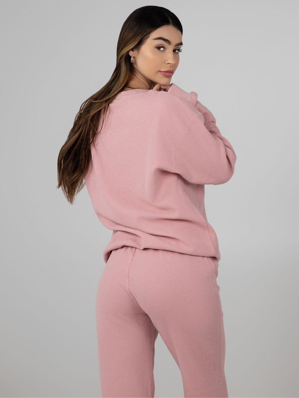 Camisola Confortável Waffle Lounge Manga Comprida | Elegante e Relaxante