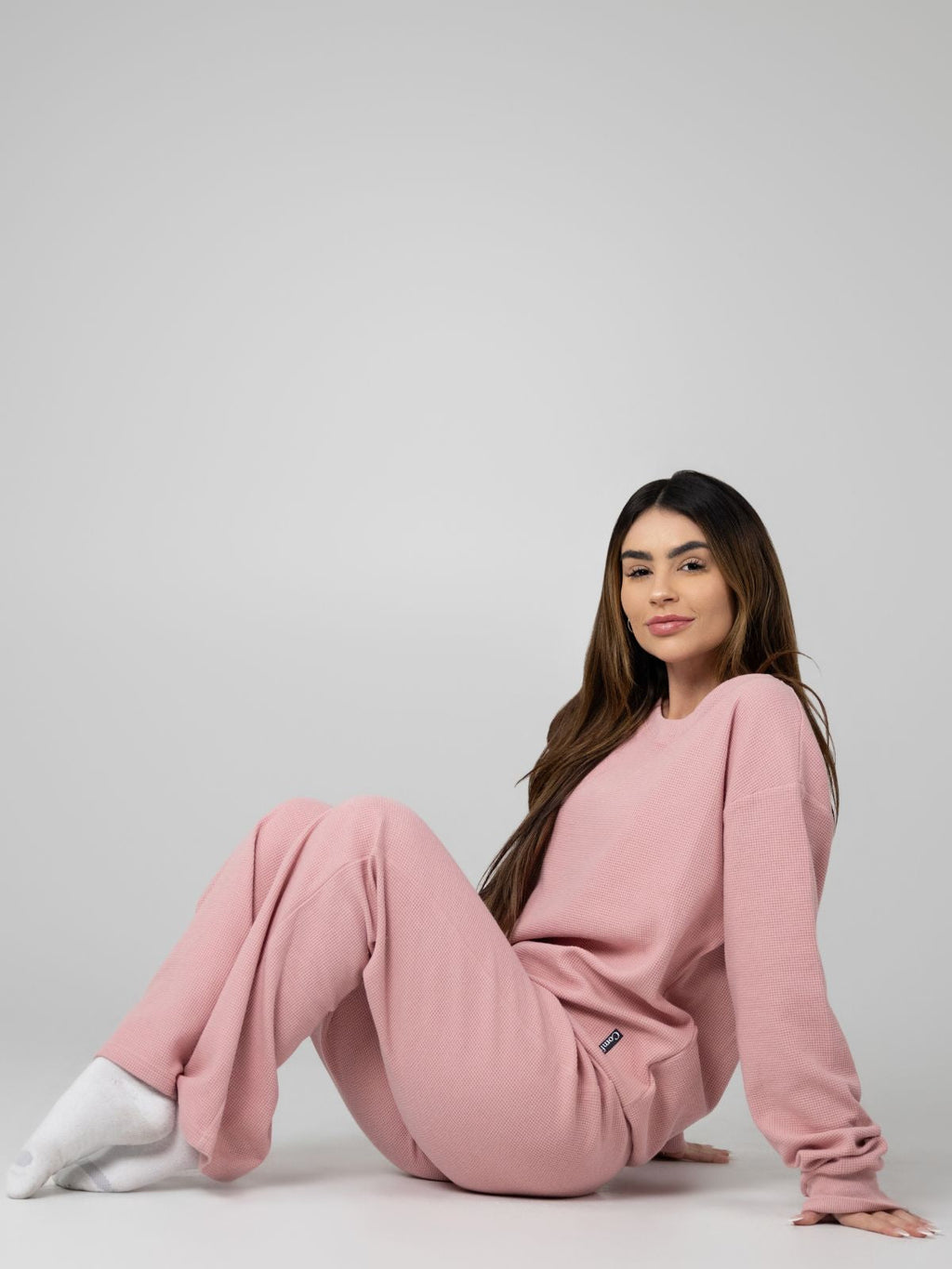 Camisola Confortável Waffle Lounge Manga Comprida | Elegante e Relaxante