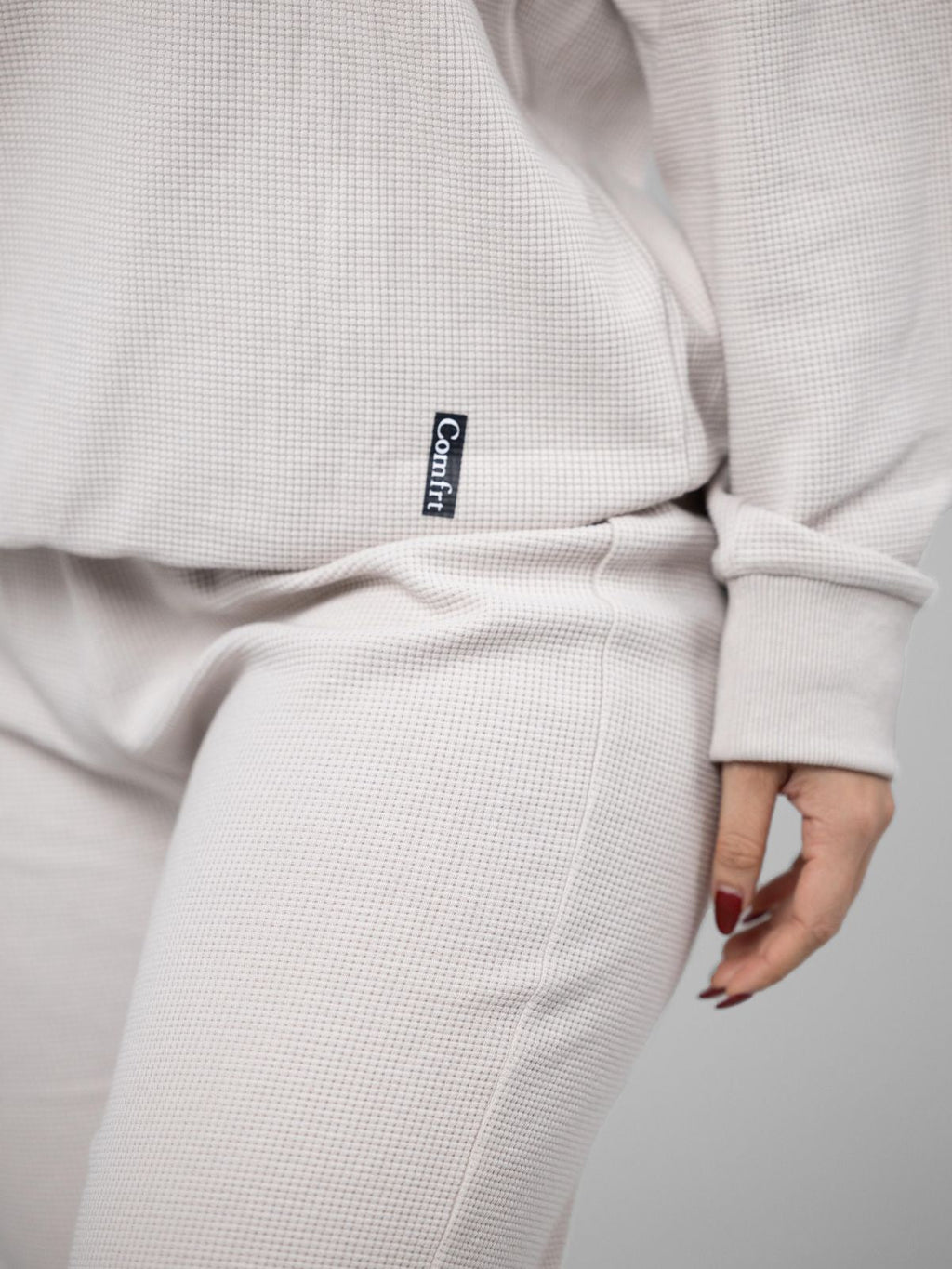 Camisola Confortável Waffle Lounge Manga Comprida | Elegante e Relaxante